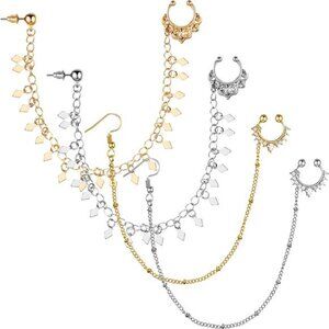 4 PCS Chain Fake Nose Ring